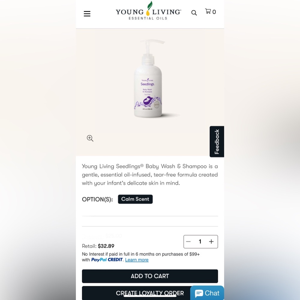 Young Living Seedlings Baby Wash & Shampoo
New & Sealed Young Living 8 oz 21 ml